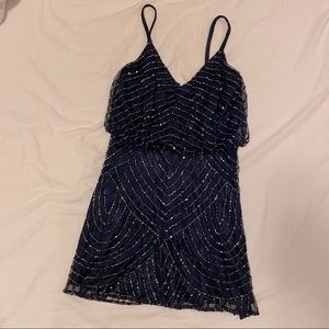 Adrianna Papell Beaded Blouson Gown